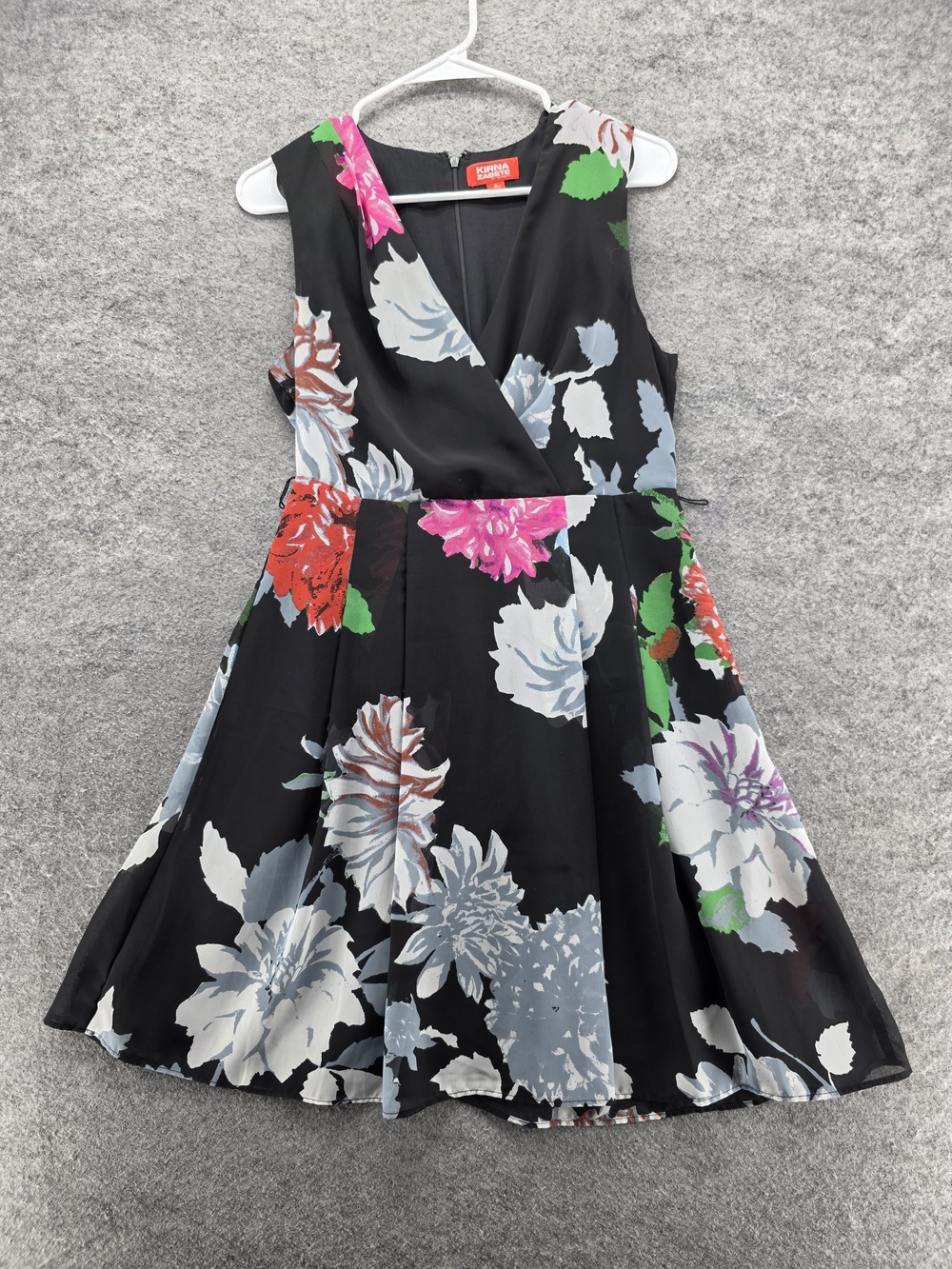 Kirna Zabete Dress Womens 8 Black Floral Sleeveless Fit Flare Party Target